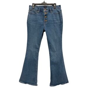 J. Crew Womens Full /Boot Length Flare Jeans Button Fly Medium Wash Blue Size 29